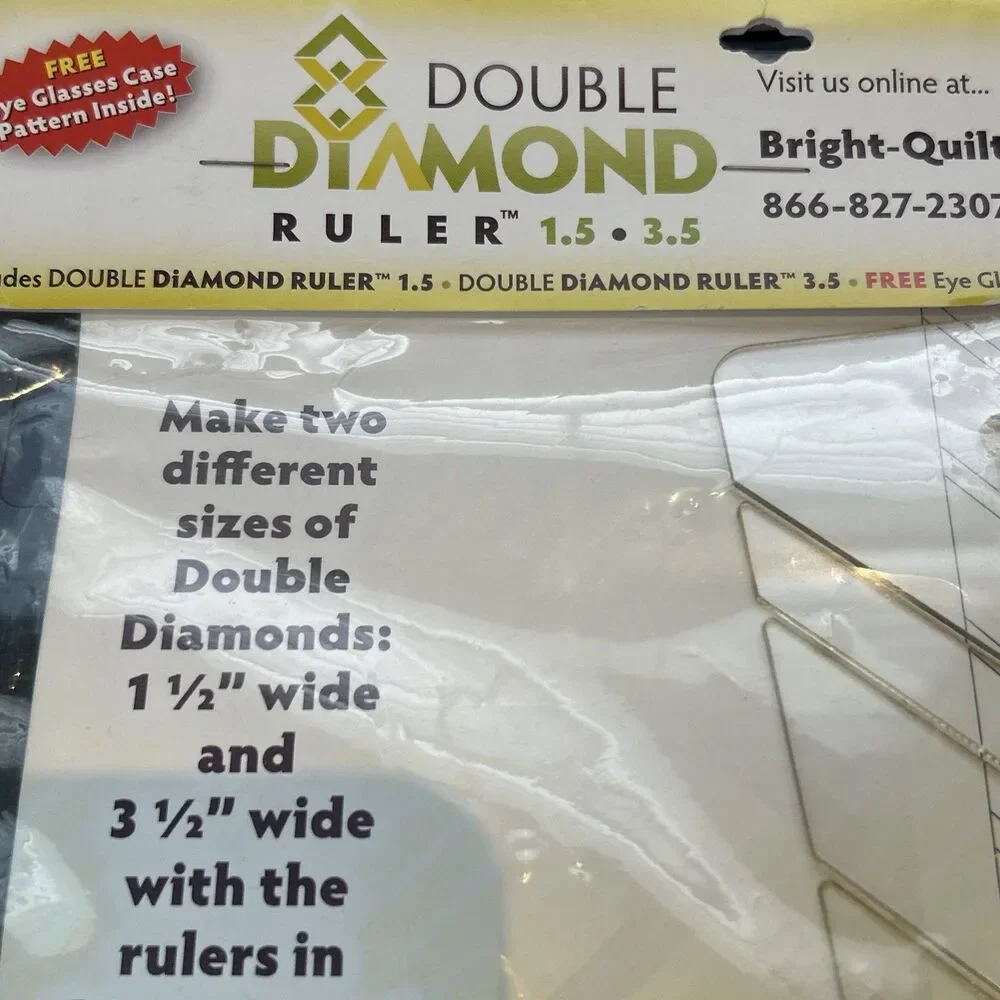 Double Diamond Quilting Ruler Kit Bright Quilting Notions 1.5” And 3.5” Borders